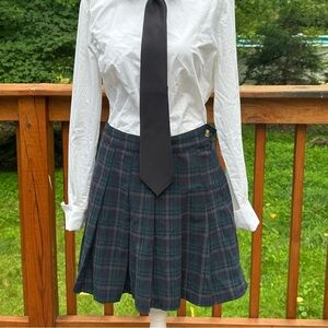 American Eagle Outfitters Navy Plaid Skater Skirt